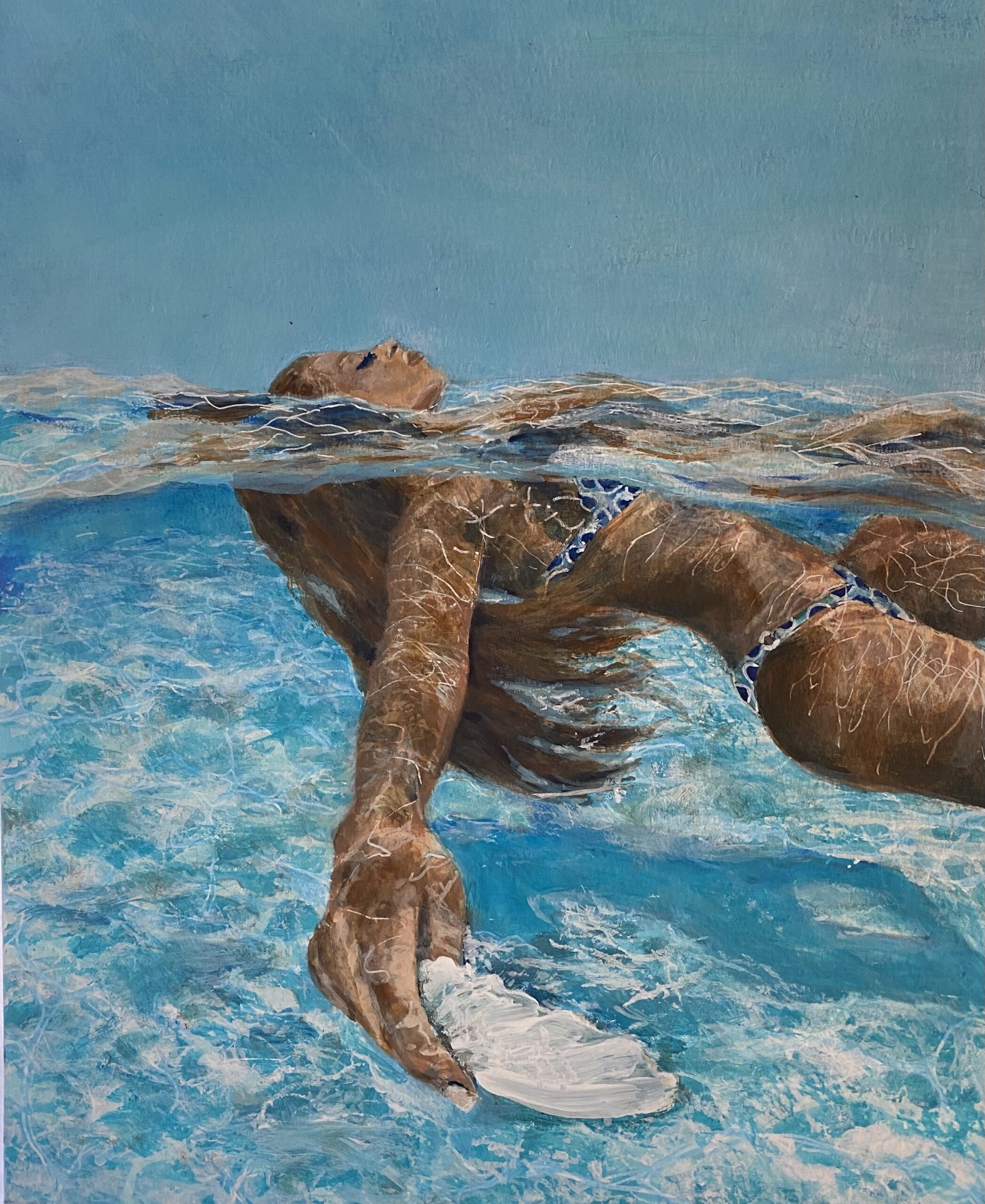 peinture tableau baigneuse ocean